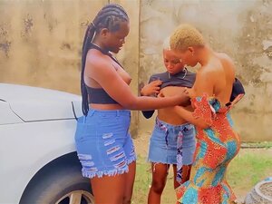Amateur Afro lesbo Trisha y grandes amigas boobed amando a tres-algo