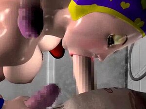 Animado se deja follar por pollas enormes. Un bombón animado es