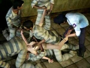 Muñeca animada es follada en grupo