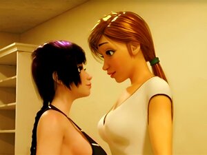 FUTANARI Transexual 3D en Animación Femenina Tetona. Tetona cachonda
